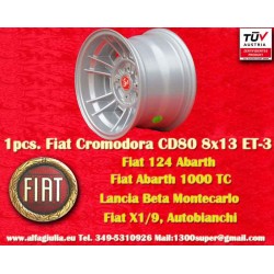 1 pc. jante Fiat Cromodora CD80  8x13 ET-3 4x98 silver 124 Spider, Coupe