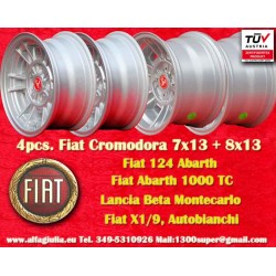 4 Stk Felgen Fiat Cromodora CD66 7x13 ET10 8x13 ET-3 4x98 silver 124 Spider, Coupe, X1 9