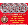 4 Stk Felgen Fiat Cromodora CD68 7x15 ET0 4x98 silver 124 Coupe, Spider, 125, 131, 132