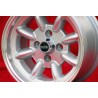 1 pc. wheel Fiat Minilite 7x13 ET5 4x98 silver/diamond cut 124 Berlina, Coupe, Spider, 125, 131