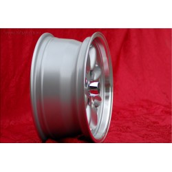 4 pcs. wheels Fiat Minilite 7x15 ET0 4x98 silver/diamond cut 124 Coupe, Spider, 125, 131, 132