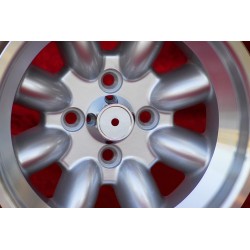 4 pcs. wheels Fiat Minilite 8x13 ET-6 4x98 silver/diamond cut 124 Spider, Coupe, X1 9