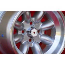 4 pcs. wheels Fiat Minilite 8x13 ET-6 4x98 silver/diamond cut 124 Spider, Coupe, X1 9