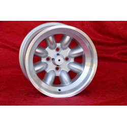 4 pcs. wheels Fiat Minilite 8x13 ET-6 9x13 ET-12 4x98 silver/diamond cut 124 Spider, Coupe, X1 9