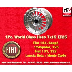 1 pc wheel Fiat WCHE 7x15 ET25 4x98 silver/diamond cut Fiat 124 Coupe Spider 125 131 132 Lancia Beta Beta Monte Carlo