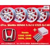 4 Stk Felgen Honda Minilite 5.5x13 ET25 5x130 silver/diamond cut S 600 800   TT TTS, 110, 1200C, Wankelspider