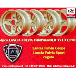 4 Stk Felgen Lancia Campagnolo 7x13 ET10 4x130 gold Fulvia, Zagato, Coupe