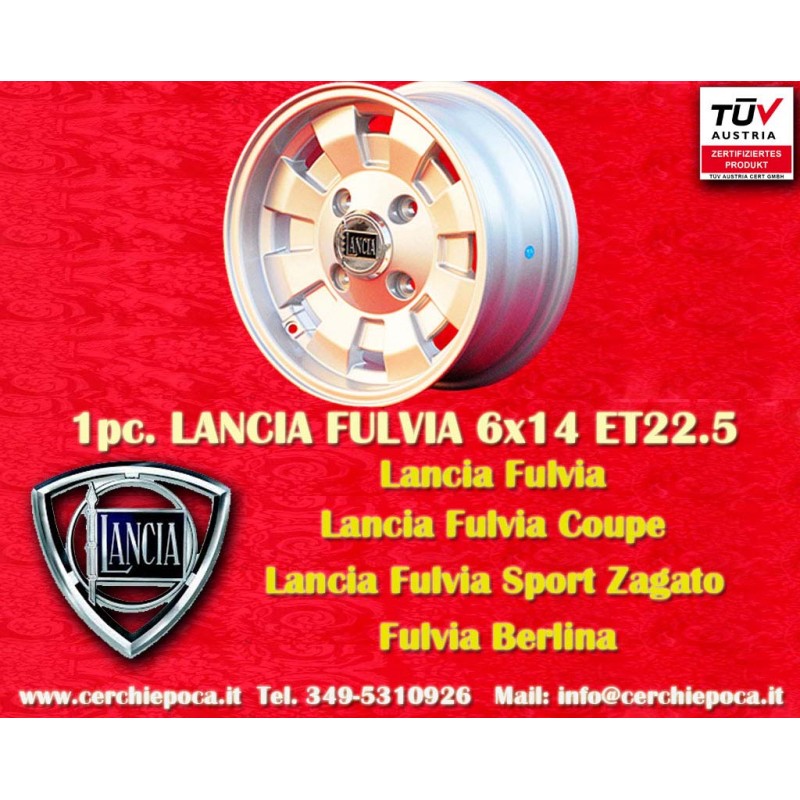 1 pc. wheel Lancia Cromodora 6x14 ET22.5 4x130 silver Fulvia, 2000