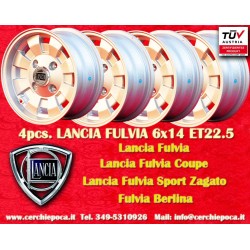4 pz. cerchi Lancia Cromodora 6x14 ET22.5 4x130 silver Fulvia, 2000