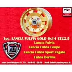 1 Stk Felge Lancia Cromodora 6x14 ET22.5 4x130 gold Fulvia 2000