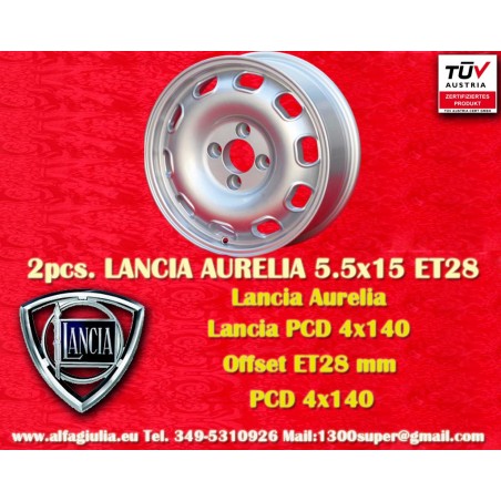1 Stk Felge Lancia Tecnomagnesio 5.5x15 ET40 4x145 silver Flaminia