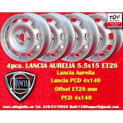 4 pz. cerchi Lancia Tecnomagnesio 5.5x15 ET40 4x145 silver Flaminia