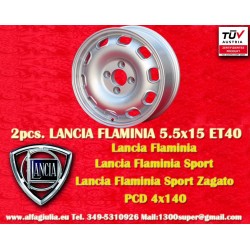 1 Stk Felge Lancia Tecnomagnesio 5.5x15 ET28 4x145 silver Aurelia Series 1-3