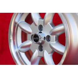 4 pcs. wheels Mazda Minilite 6x14 ET13 4x100 silver/diamond cut 1502-2002, 1500-2000tii, 2000C CA CS, 3 E21, E30   Opel