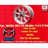 1 pz. cerchio Mazda Minilite 7x15 ET30 4x100 silver/diamond cut MX5 NA, NB