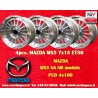 4 Stk Felgen Mazda WCHE 7x15 ET30 4x100 silver/diamond cut BMW 1502-2002 tii, 3 E30, Opel Kadett B-C, Manta, Ascona A-B,