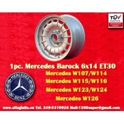 1 pz. cerchio Mercedes Barock 6x14 ET30 5x112 silver 108 109 113 114 115 116 123