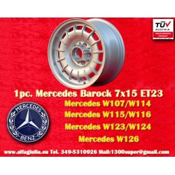 1 pz. cerchio Mercedes Barock 7x15 ET23 5x112 silver 107 108 109 113 114 115 116 123 124 126
