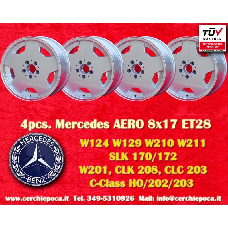 4 pcs. wheels Mercedes Aero 8x17 ET28 5x112 Aero 107 108 109 116 123 126