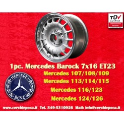 1 Stk Felge Mercedes Barock 7x16 ET23 5x112 silver/polished 107 108 109 113 114 115 116 123 124 126