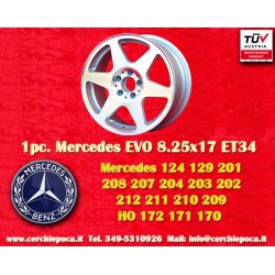 1 pc. wheel Mercedes Evolution 8.25x17 ET34 5x112 silver/diamond cut 124 129 201 202 203 204 207 208 209 210 211 212 170