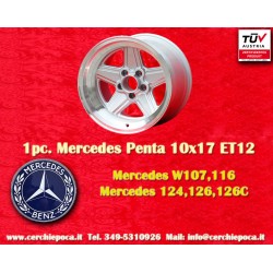 1 Stk Felge Mercedes Penta 10x17 ET12 5x112 silver/diamond cut 107 108 109 116 123 126