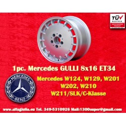 1 pc. wheel Mercedes Gullideckel 8x16 ET34 5x112 silver 124 129 201 202 203 208 210 HO 170