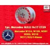 1 pz. cerchio Mercedes Gullideckel 8x17 ET11 5x112 silver/diamond cut 107 108 109 116 123 126