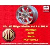 1 pc. jante MG Minilite 6x14 ET22 4x114.3 silver/diamond cut MBG, TR2-TR6, Saab 99,Toyota Corolla,Starlet,Carina