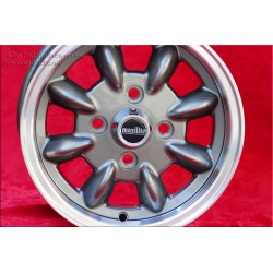 4 pcs. wheels Mini Minilite 5x12 ET31 4x101.6 anthracite/diamond cut Mini Mk1-3, 850, 1000, 1275 GT