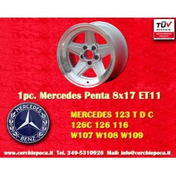 1 pc. jante Mercedes Penta 8x17 ET11 5x112 silver/diamond cut 107 108 109 116 123 126