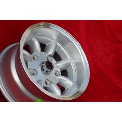 4 pcs. wheels NSU Minilite 7x13 ET-7 5x130 silver/diamond cut NSU  TT TTS, 110, 1200C, Wankelspider   Honda S 800