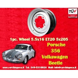 1 Stk Felge Porsche  5.5x16 ET20 5x205 silver 356 - 1963