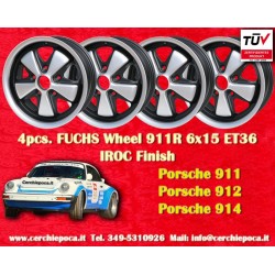 4 pcs. wheels Porsche  Fuchs 6x15 ET36 5x130 anodized look 356 C SC, 911 -1989, 914 6