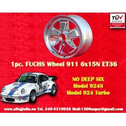 1 Stk Felge Porsche  Fuchs 6x15 ET36 5x130 fully polished 911 -1989, 914 6, 944 -1986, 924 turbo-Carrera GT