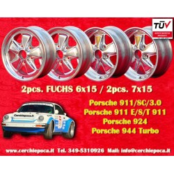 4 Stk Felgen Porsche  Fuchs 6x15 ET36 7x15 ET23.3 5x130 fully polished 911 -1989, 914 6, 944 -1986, 924 turbo-Carrera GT