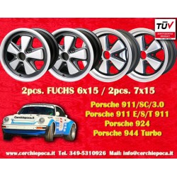 4 Stk Felgen Porsche  Fuchs 6x15 ET36 7x15 ET23.3 5x130 anodized look 911 -1989, 914 6, 944 -1986, 924 turbo-Carrera GT