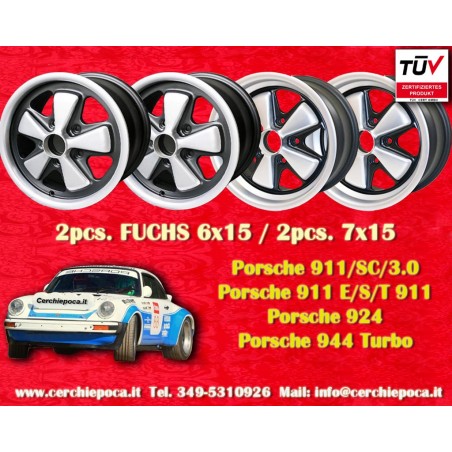 4 pz. cerchi Porsche  Fuchs 6x15 ET36 7x15 ET23.3 5x130 anodized look 911 -1989, 914 6, 944 -1986, 924 turbo-Carrera GT