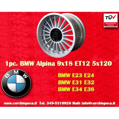 1 pc. jante BMW Alpina 9x18 ET12 5x120 silver 5 E34, 6 E24, 7 E23, E32, 8 E31