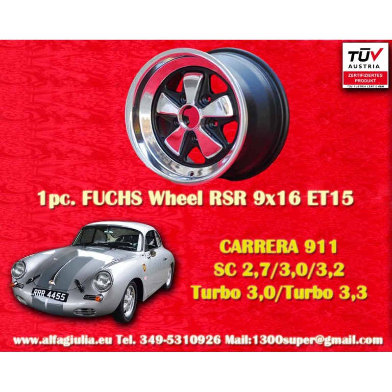 1 pc. wheel Porsche  Fuchs 9x16 ET15 5x130 RSR style 911 SC, Carrera -1989, turbo -1989 back axle