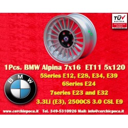 1 pz. cerchio BMW Alpina 7x16 ET11 5x120 silver/black 5 E12, E28, E34, 6 E24, 7 E23, E32, E3, E9