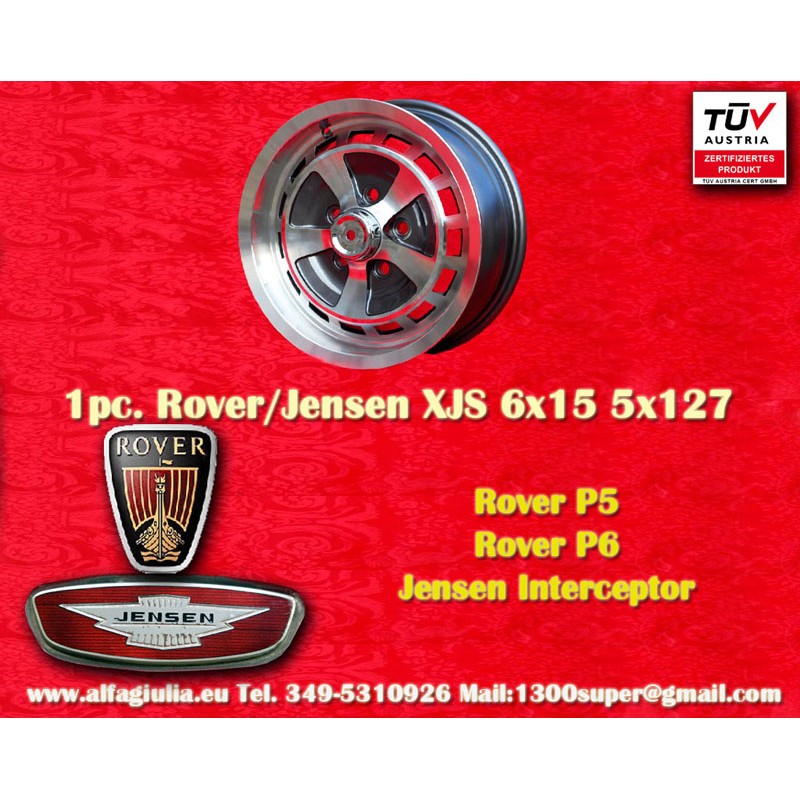 1 pc. wheel Rover Jensen  6x15 ET33 5x127 anthracite/diamond cut Interceptor, Rover P5 P6