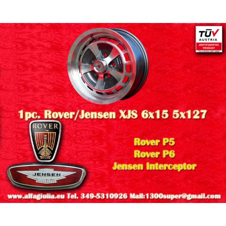 1 pc. jante Rover Jensen  6x15 ET33 5x127 anthracite/diamond cut Interceptor, Rover P5 P6