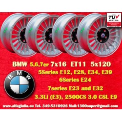 4 Stk Felgen BMW Alpina 7x16 ET11 5x120 silver/black 5 E12, E28, E34, 6 E24, 7 E23, E32, E3, E9