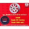 1 pc. jante Saab Minilite 5.5x15 ET15 4x114.3 silver/diamond cut MBG, TR2-TR6, Saab 99